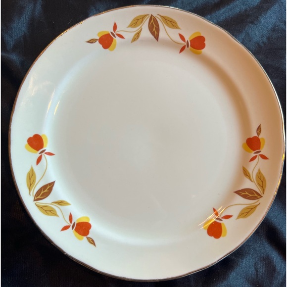 Vintage Hall Jewel Tea Autumn Leaf - Bread Plate Set of 4 6” - Picture 4 of 7